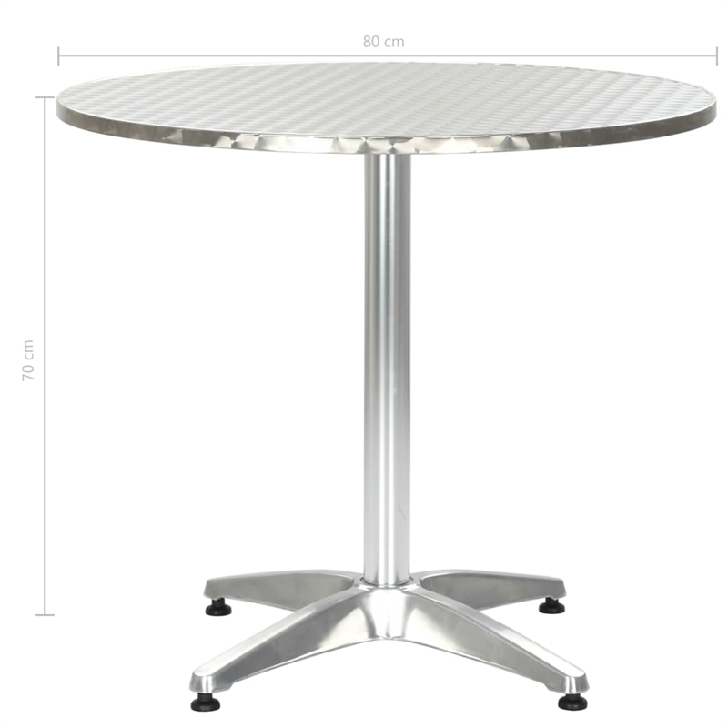 vidaXL Aluminum Garden Dining Table in Silver