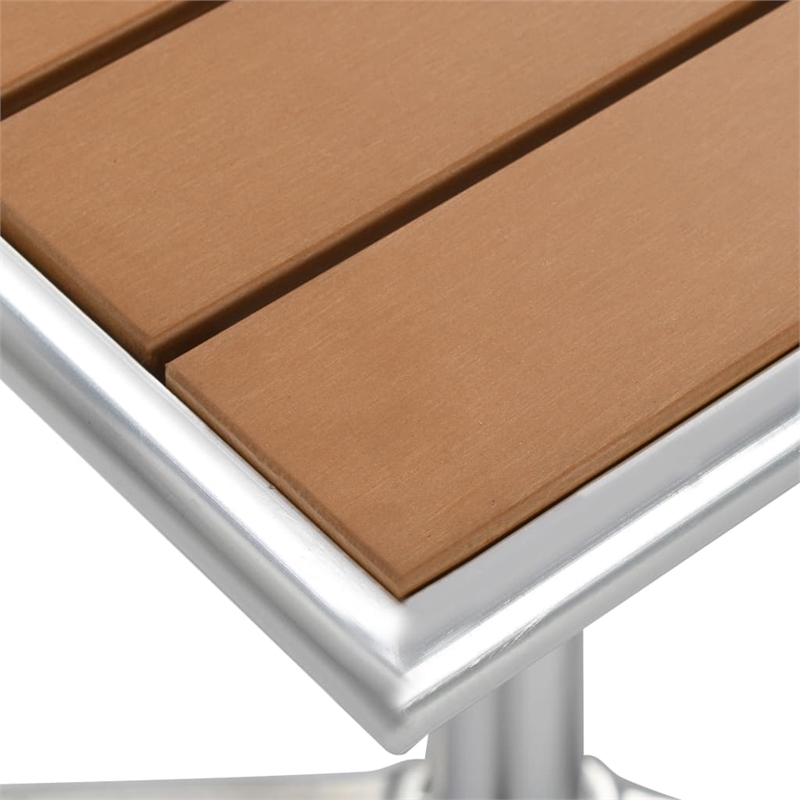vidaXL Aluminum Patio Dining Table in Silver
