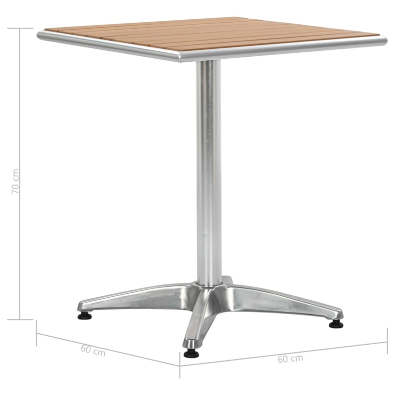 vidaXL Aluminum Patio Dining Table in Silver