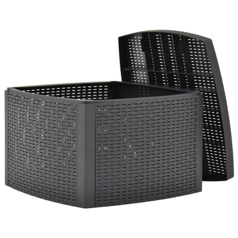 vidaXL Polypropylene Outdoor Table in Anthracite/Gray