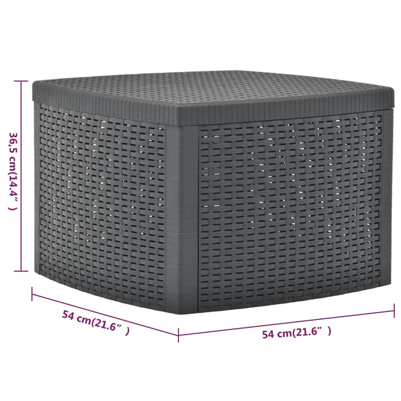vidaXL Polypropylene Outdoor Table in Anthracite/Gray