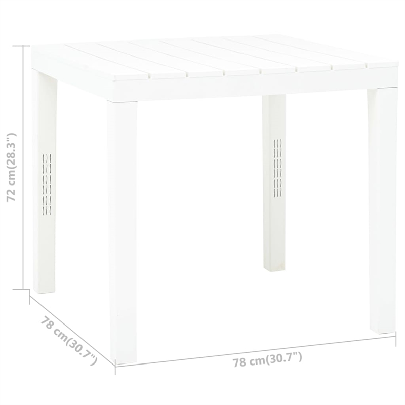 vidaXL Plastic Garden Dining Table in White