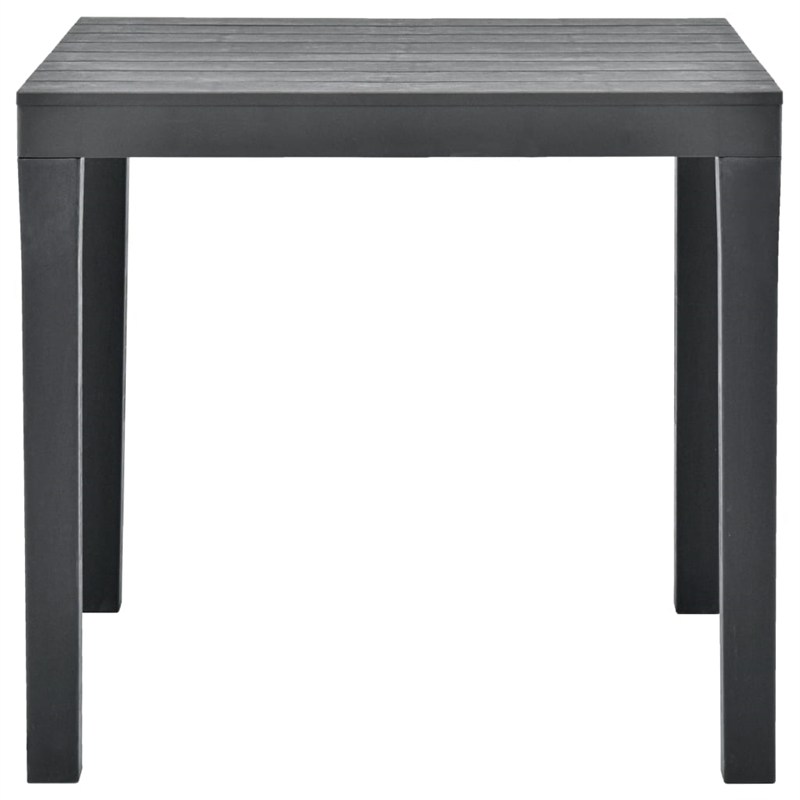 vidaXL Plastic Garden Dining Table in Anthracite/Gray