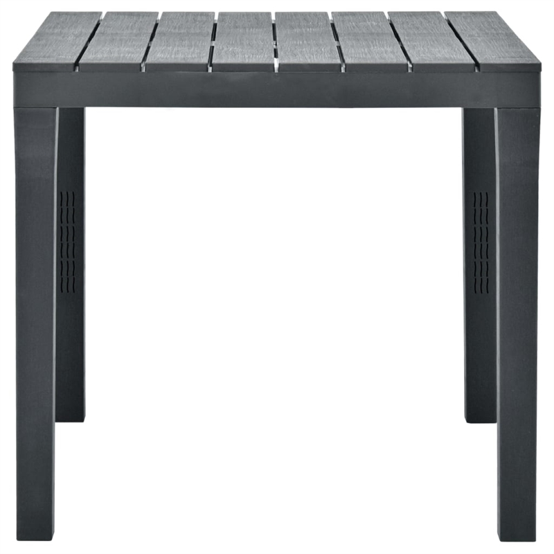 vidaXL Plastic Garden Dining Table in Anthracite/Gray