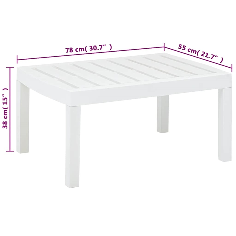 vidaXL Plastic Garden Dining Table in White