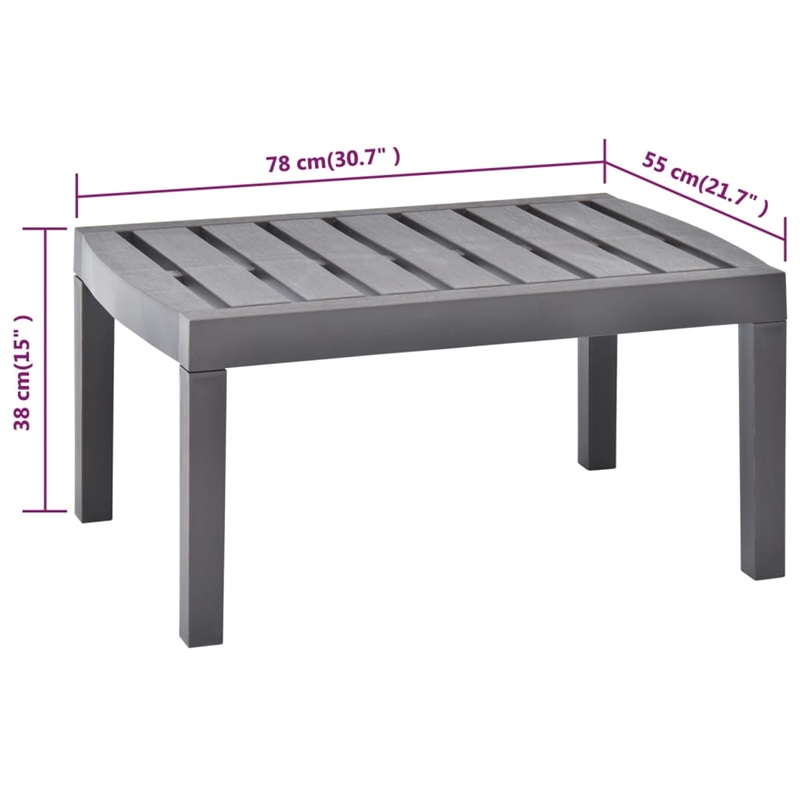 vidaXL Plastic Garden Dining Table in Mocha