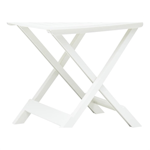 vidaXL Plastic Bistro Style Medium Foldable Garden Dining Table in White