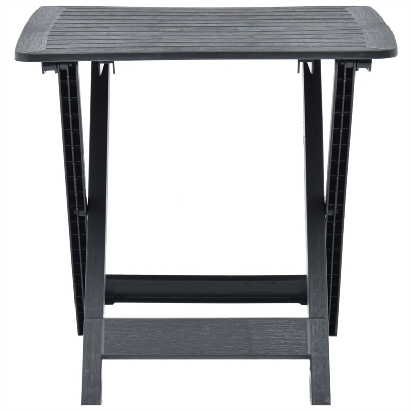 vidaXL Plastic Bistro Style Foldable Garden Dining Table in Anthracite/Gray