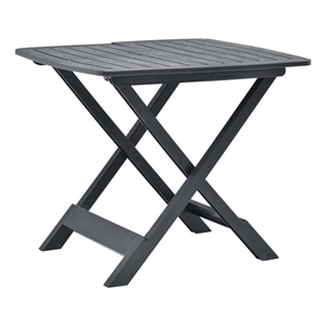 vidaXL Plastic Bistro Style Foldable Garden Dining Table in Anthracite/Gray