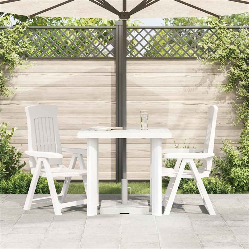 vidaXL Plastic Medium Garden Dining Table in White