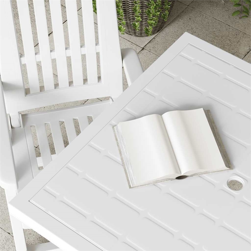 vidaXL Plastic Medium Garden Dining Table in White