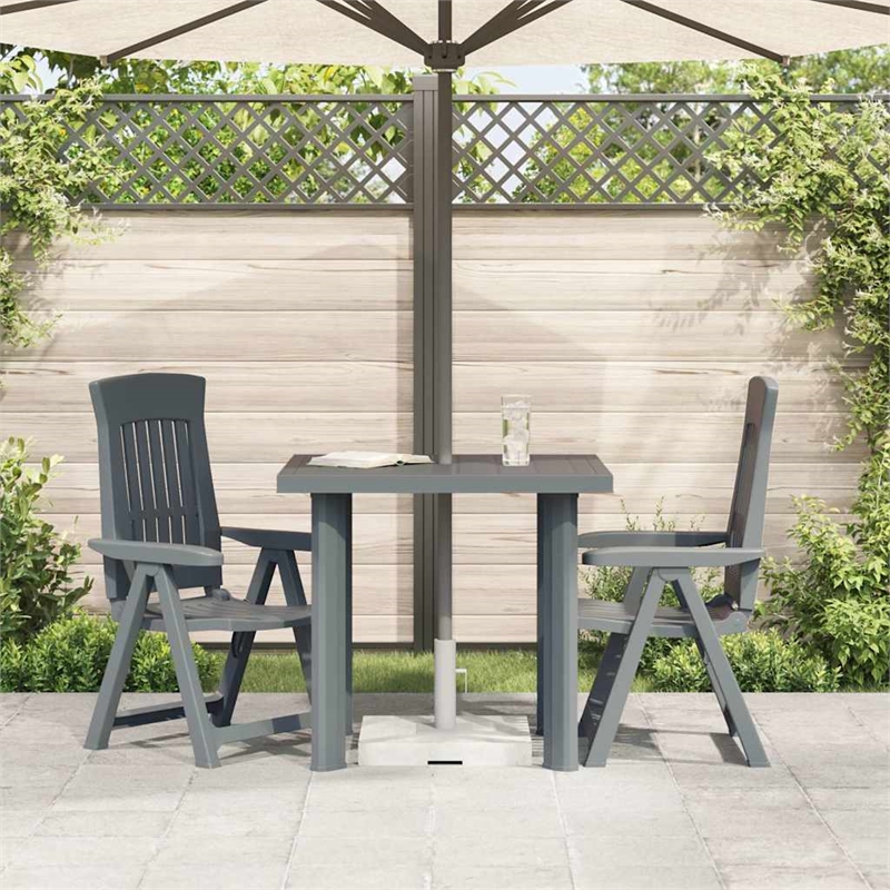 vidaXL Plastic Medium Garden Dining Table in Green