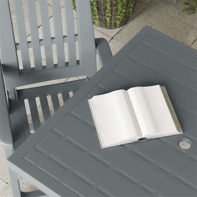 vidaXL Plastic Medium Garden Dining Table in Green