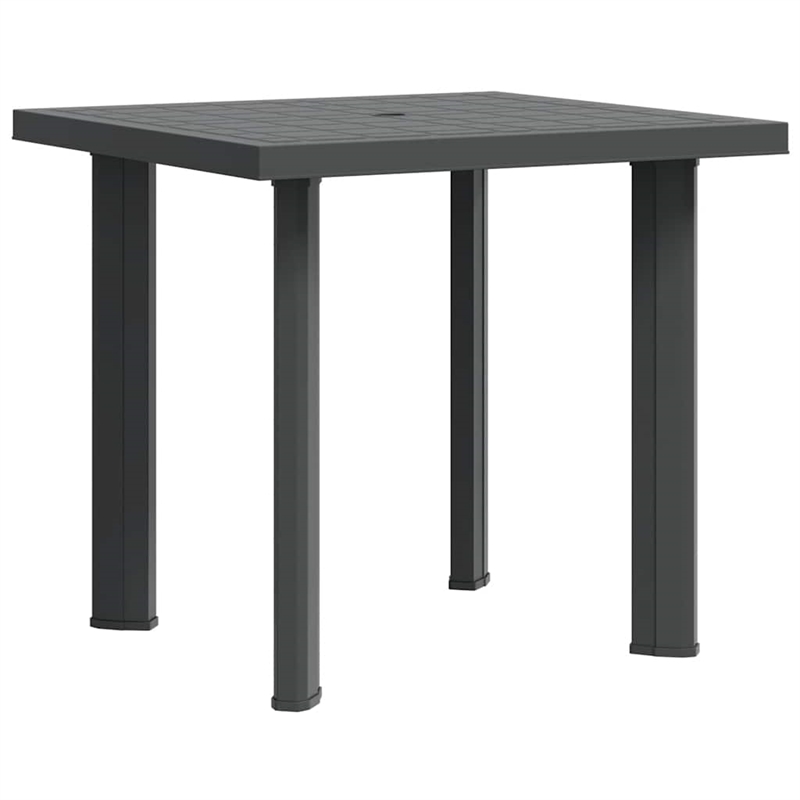 vidaXL Plastic Garden Dining Table in Anthracite/Gray