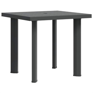 vidaXL Plastic Garden Dining Table in Anthracite/Gray