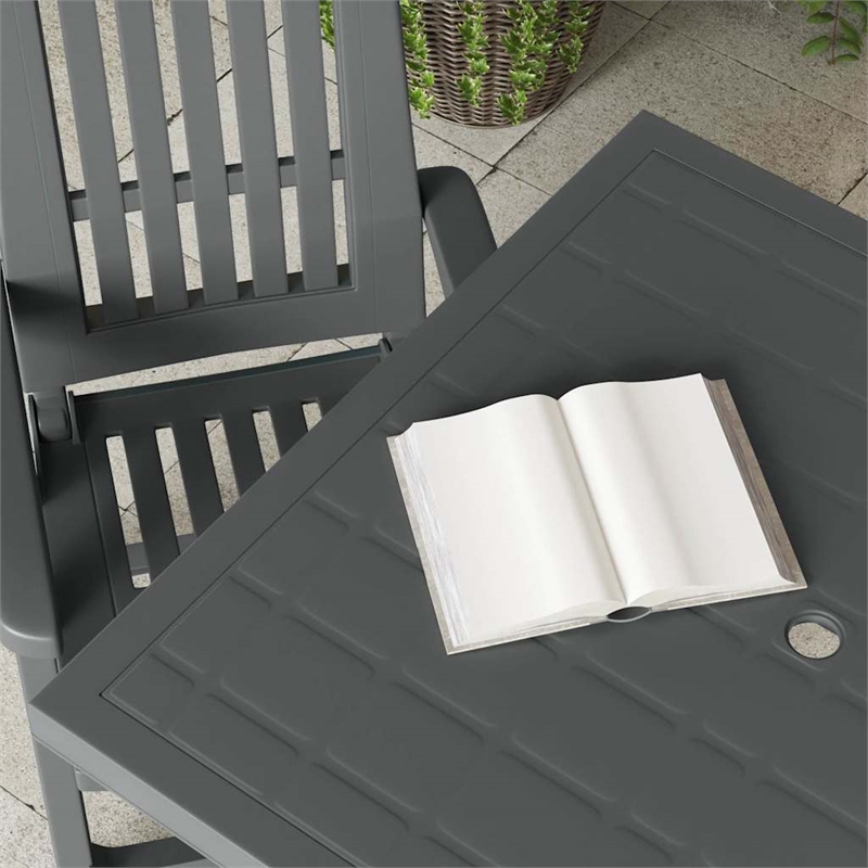vidaXL Plastic Garden Dining Table in Anthracite/Gray