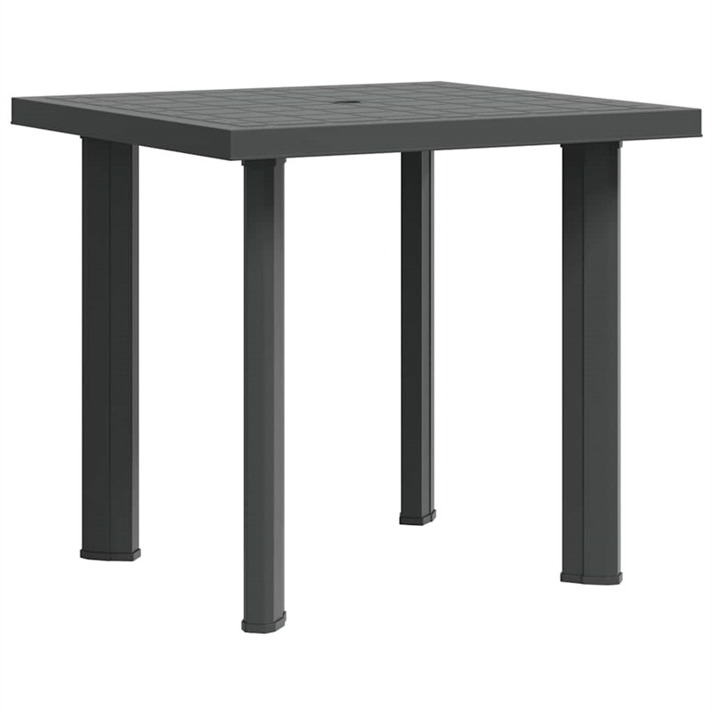 vidaXL Plastic Garden Dining Table in Anthracite/Gray