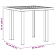 vidaXL Plastic Garden Dining Table in Anthracite/Gray