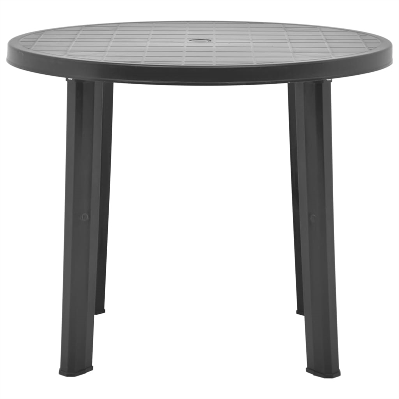 vidaXL Plastic Medium Garden Dining Table in Anthracite/Gray