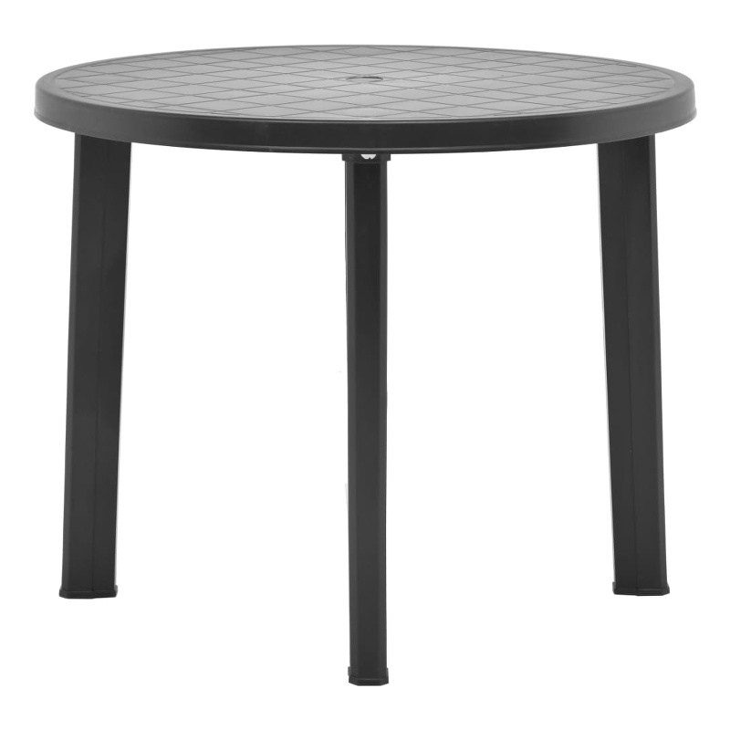 vidaXL Plastic Medium Garden Dining Table in Anthracite/Gray