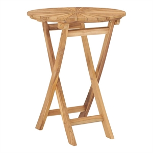 vidaXL Solid Teak Wood Small Foldable Outdoor Table in Natural/Brown Teak