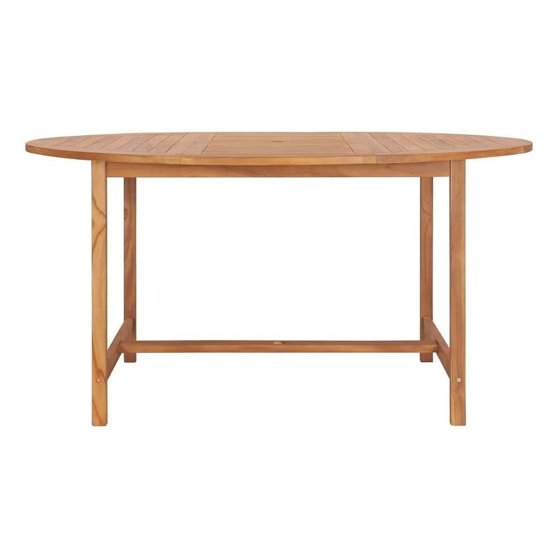 vidaXL Solid Teak Wood Dining Table in Natural/Brown Teak
