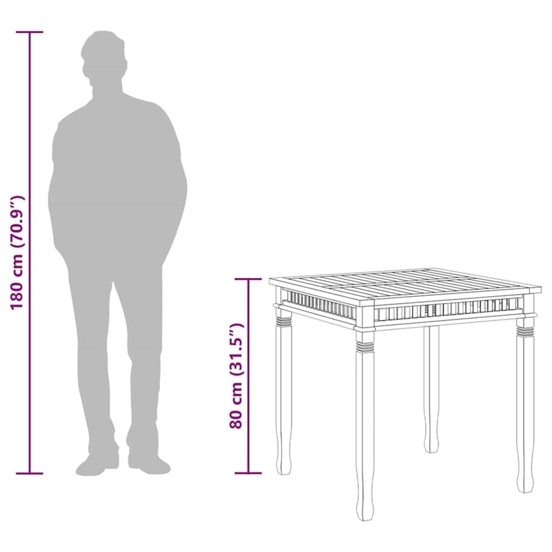 vidaXL Teak Hardwood Dining Table in Teak