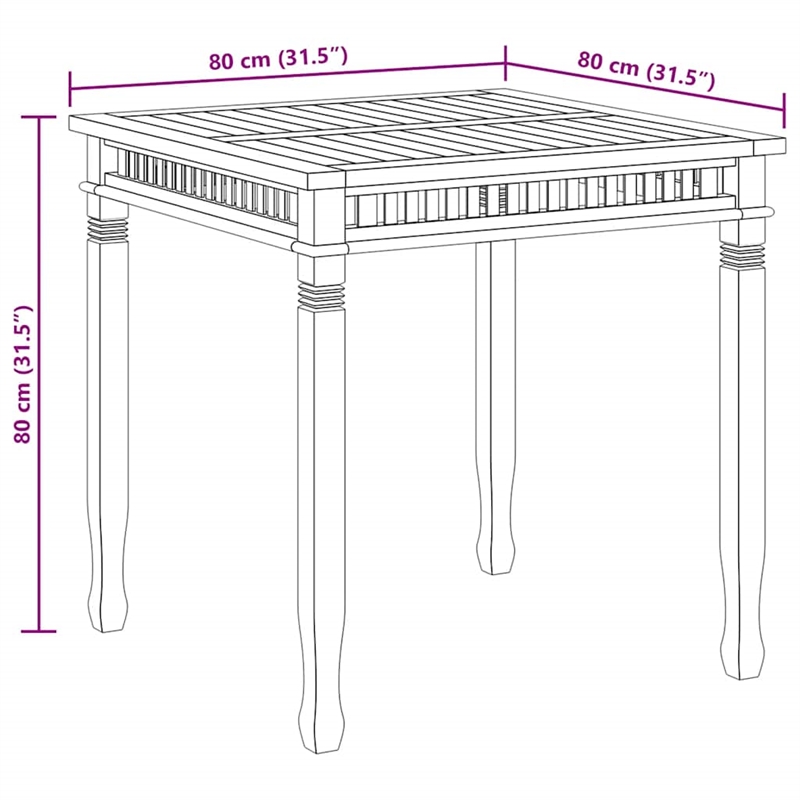 vidaXL Teak Hardwood Dining Table in Teak