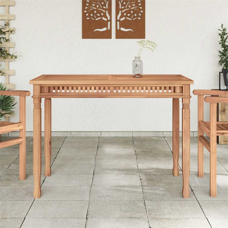 vidaXL Solid Teak Wood Medium Dining Table in Teak