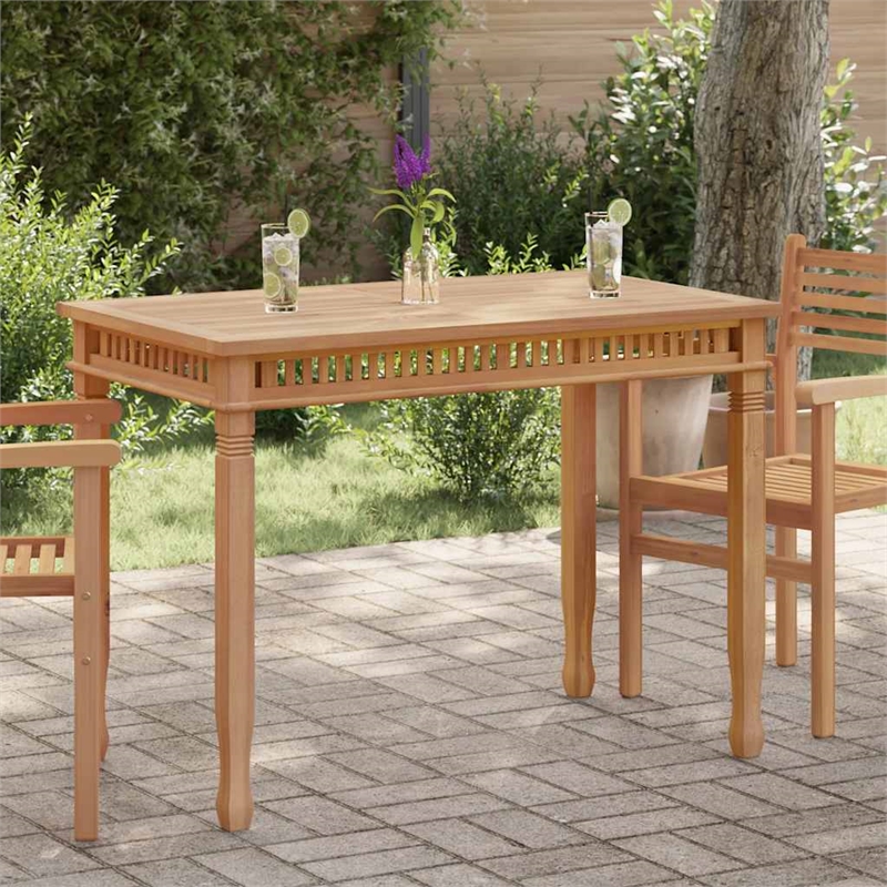 vidaXL Solid Teak Wood Medium Dining Table in Teak