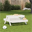 vidaXL Solid Pine Wood Medium Picnic Table in White