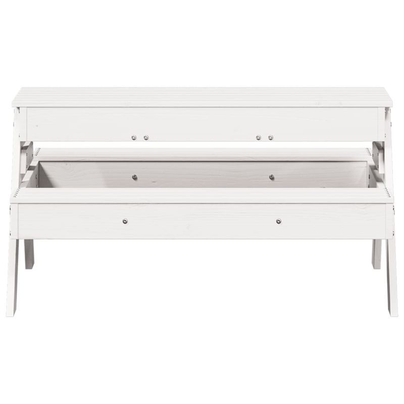 vidaXL Solid Pine Wood Medium Picnic Table in White