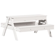 vidaXL Solid Pine Wood Medium Picnic Table in White
