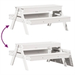 vidaXL Solid Pine Wood Medium Picnic Table in White