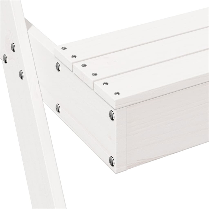 vidaXL Solid Pine Wood Medium Picnic Table in White