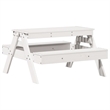 vidaXL Solid Pine Wood Medium Picnic Table in White