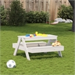 vidaXL Solid Pine Wood Medium Picnic Table in White