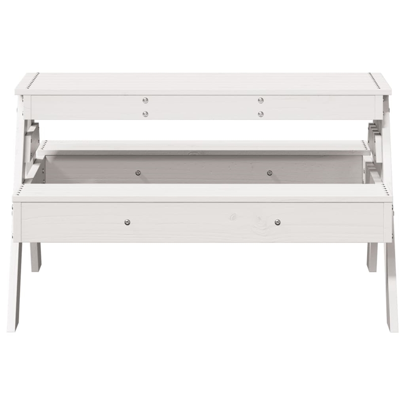 vidaXL Solid Pine Wood Medium Picnic Table in White