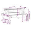 vidaXL Solid Pine Wood Medium Picnic Table in White