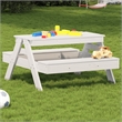 vidaXL Solid Pine Wood Medium Picnic Table in White