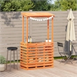vidaXL Solid Pine Wood Medium Outdoor Bar Table in Wax Brown