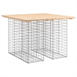 vidaXL Galvanized Steel Garden Bench in Natural/Brown