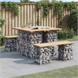 vidaXL Galvanized Steel Garden Bench in Natural/Brown