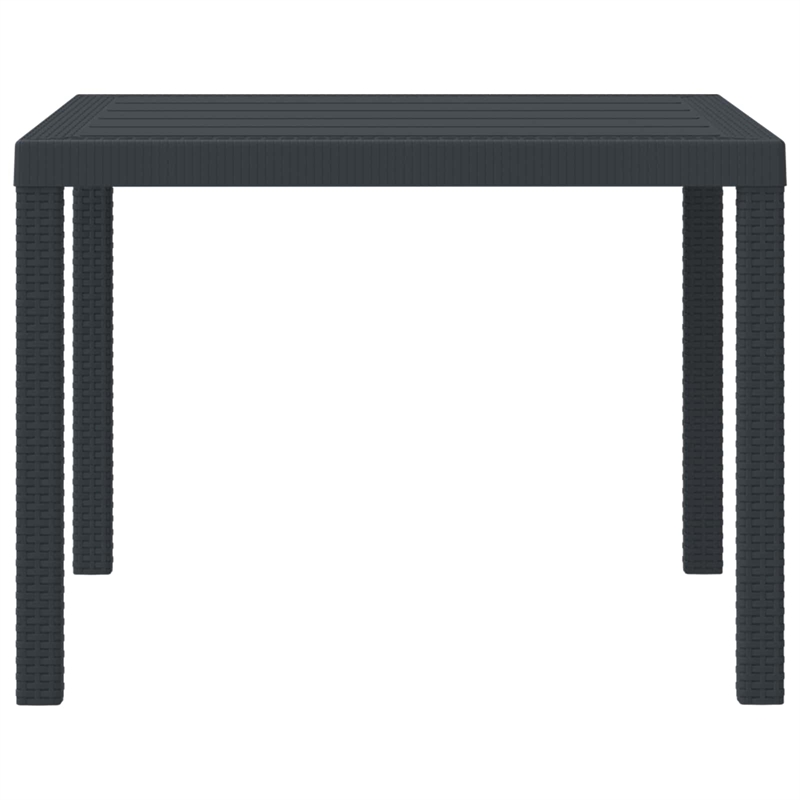 vidaXL Poly Rattan Garden Dining Table in Anthracite/Gray