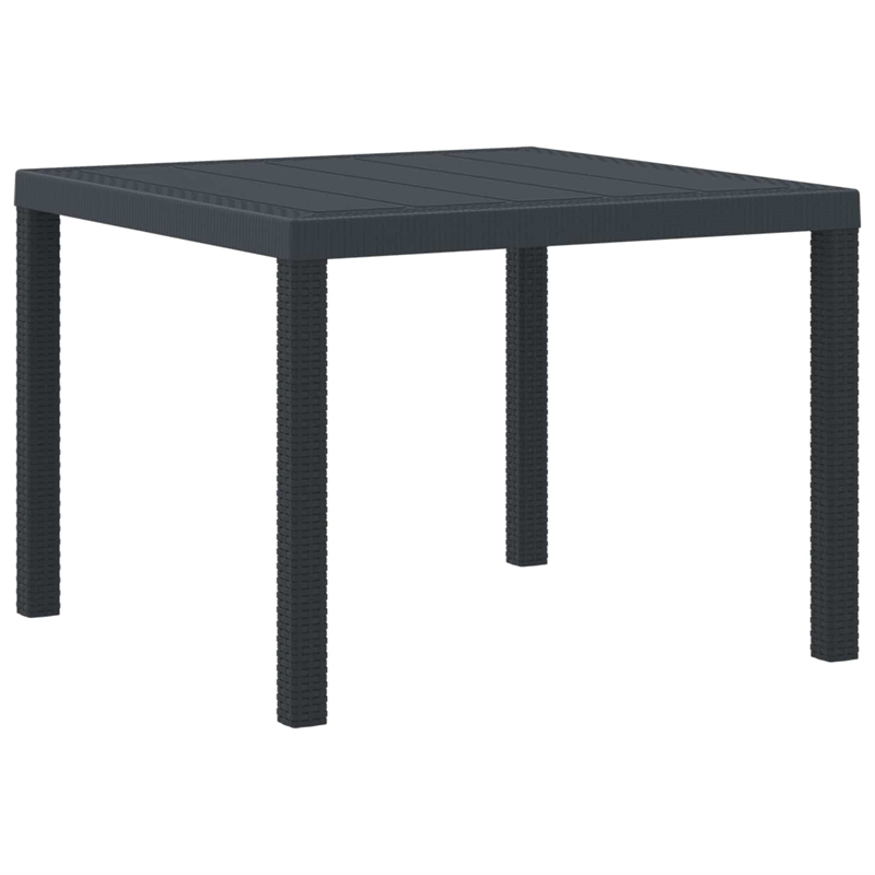 vidaXL Poly Rattan Garden Dining Table in Anthracite/Gray