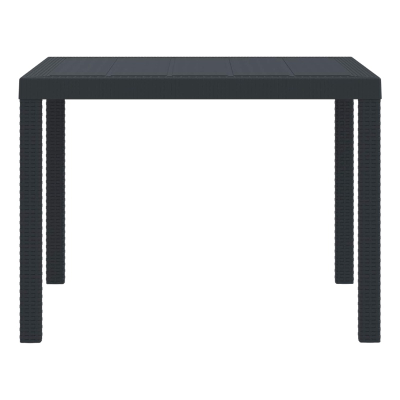vidaXL Poly Rattan Garden Dining Table in Anthracite/Gray