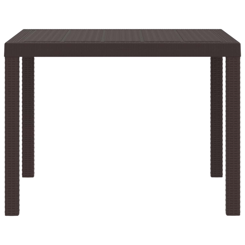 vidaXL Poly Rattan Garden Dining Table in Brown