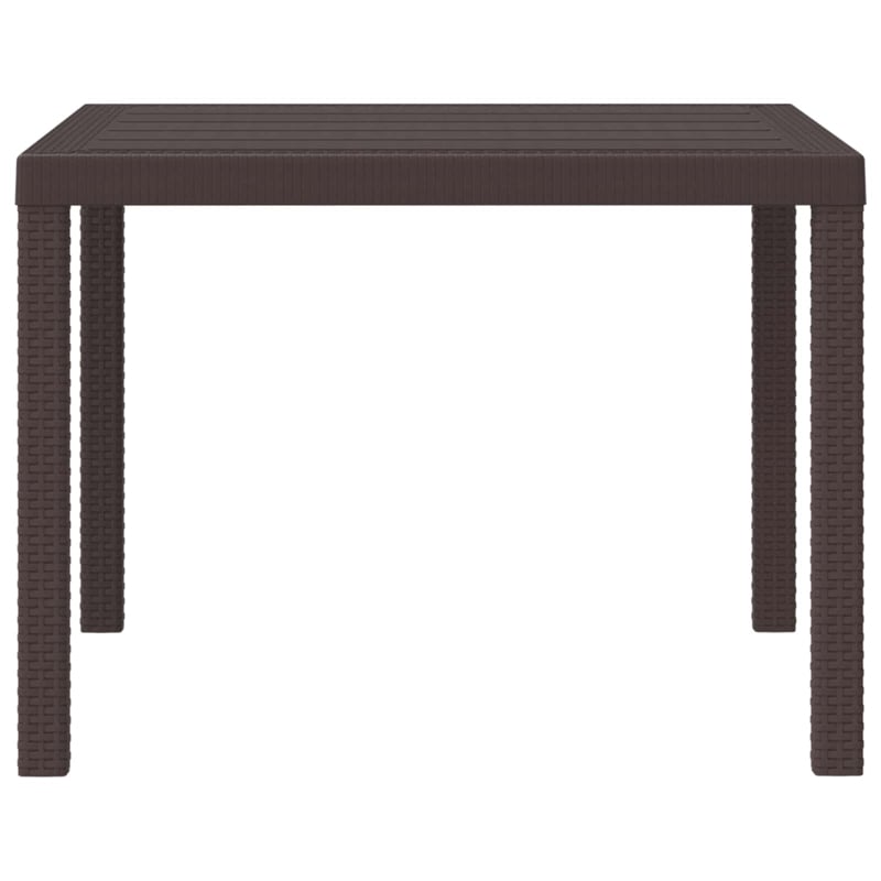 vidaXL Poly Rattan Garden Dining Table in Brown
