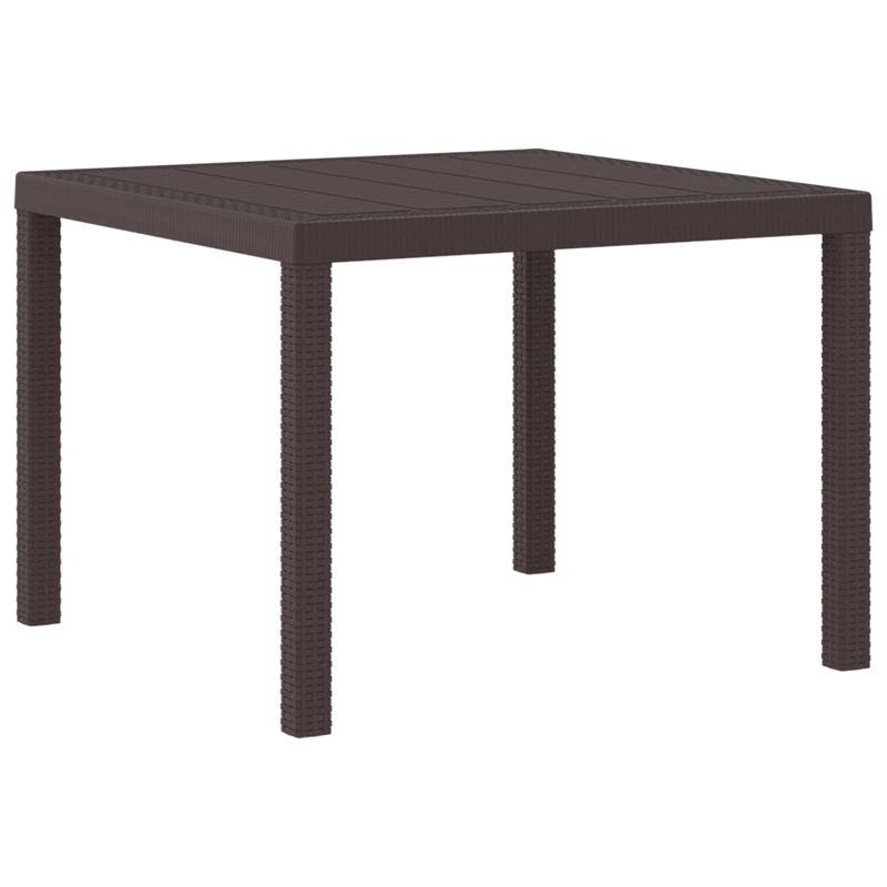vidaXL Poly Rattan Garden Dining Table in Brown