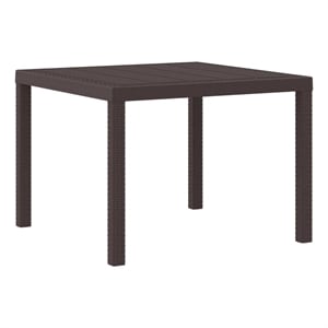 vidaXL Poly Rattan Garden Dining Table in Brown